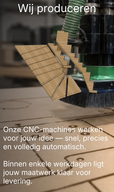 Houten onderdelen op maat CNC gefreesd